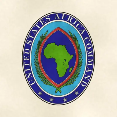 U.S. Africa Command (Joint) command seal / emblem, redrawn in ink and watercolor from the public-domain reference image