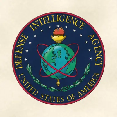 Defense Intelligence Agency (Joint) command seal / emblem, redrawn in ink and watercolor from the public-domain reference image